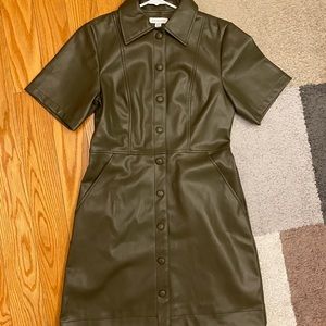 Topshop Faux Leather Dress size 6